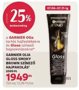 Rossmann GARNIER OLIA GLOSS SMOKY BROWN SZÍNEZŐ HAJPAKOLÁS ajánlat
