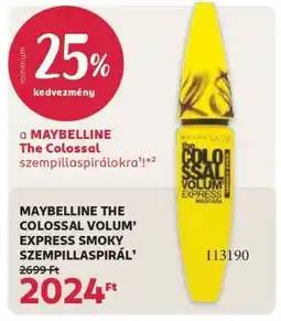 Rossmann MAYBELLINE THE COLOSSAL VOLUM’ EXPRESS SMOKY SZEMPILLASPIRÁL ajánlat