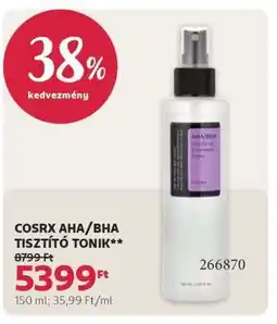 Rossmann COSRX AHA/BHA TISZTÍTÓ TONIK ajánlat