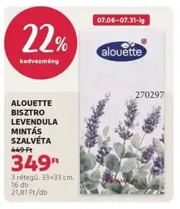 Rossmann ALOUETTE BISZTRO LEVENDULA MINTÁS SZALVÉTA ajánlat