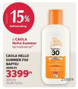 Rossmann CAOLA HELLO SUMMER F30 NAPTEJ ajánlat