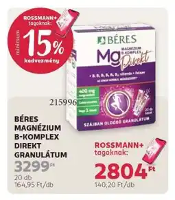 Rossmann BÉRES MAGNÉZIUM B-KOMPLEX DIREKT GRANULÁTUM ajánlat