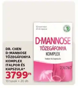 Rossmann DR. CHEN D-MANNOSE TŐZEGÁFONYA KOMPLEX ITALPOR ÉS KAPSZULA ajánlat