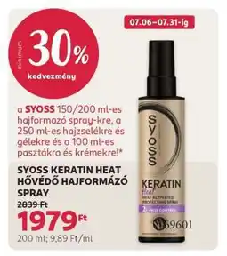 Rossmann SYOSS KERATIN HEAT HŐVÉDŐ HAJFORMÁZÓ SPRAY ajánlat