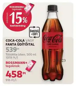 Rossmann COCA-COLA VAGY FANTA ÜDÍTŐITAL ajánlat