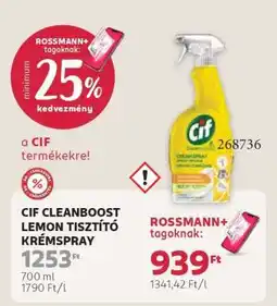 Rossmann CIF CLEANBOOST LEMON TISZTÍTÓ KRÉMSPRAY ajánlat