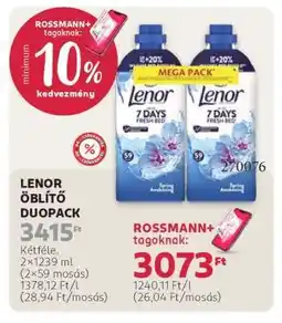 Rossmann Lenor Öblítő Duopack ajánlat