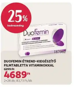 Rossmann DUOFEMIN ÉTREND-KIEGÉSZÍTŐ FILMTABLETTA VITAMINOKKAL ajánlat