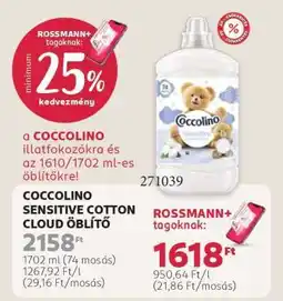 Rossmann COCCOLINO SENSITIVE COTTON CLOUD ÖBLÍTŐ ajánlat