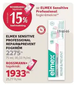Rossmann ELMEX SENSITIVE PROFESSIONAL REPAIR & PREVENT FOGKRÉM ajánlat