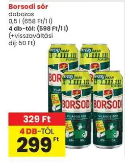 Spar Borsodi sör ajánlat