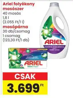Spar Ariel folyékony mosószer és mosópárna ajánlat