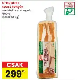 Spar S-BUDGET toast kenyér ajánlat