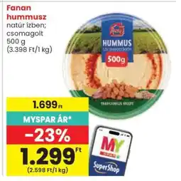 Spar Fanan hummusz ajánlat