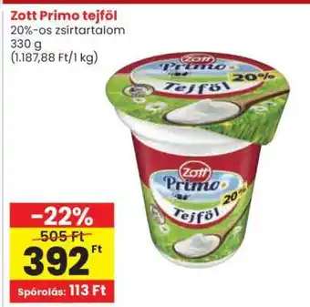 Spar Zott Primo Tejföl ajánlat