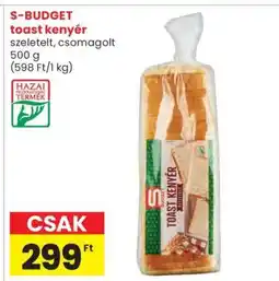 Spar S-BUDGET toast kenyér ajánlat