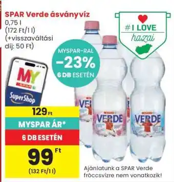 Spar SPAR Verde ásványvíz ajánlat