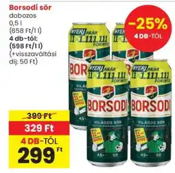 Spar Borsodi sör dobozos ajánlat