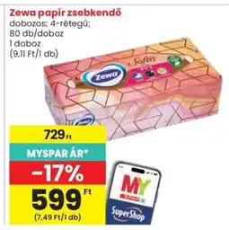 Spar Zewa Papír zsebkendő ajánlat