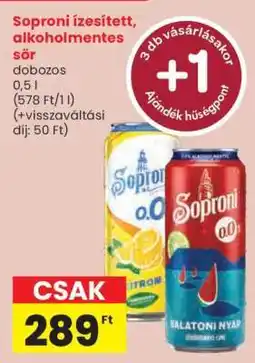 Spar Soproni ízesített, alkoholmentes sör ajánlat