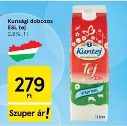 Tesco Kunsági dobozos ESL tej ajánlat