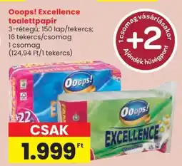 Spar Ooops! Excellence Toalettpapír ajánlat