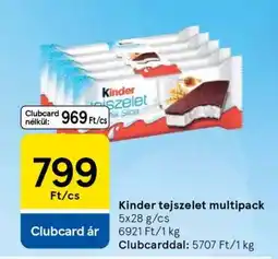 Tesco Kinder tejszelet multipack ajánlat