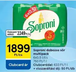 Tesco Soproni Dobozos Sör Multipack ajánlat