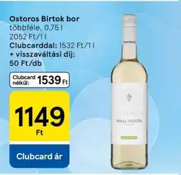 Tesco Ostoros Birtok bor ajánlat