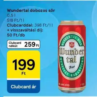 Tesco Wundertal dobozos sör ajánlat