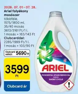 Tesco ARIEL Folyékony mosószer ajánlat