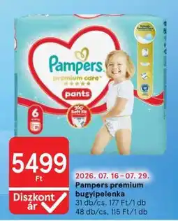 Tesco Pampers premium bugyipelenka ajánlat