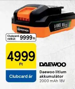 Tesco Daewoo lítium-akkumulátor ajánlat