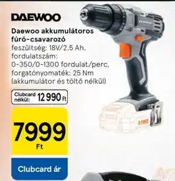 Tesco Daewoo akkumulátoros fúró-csavarozó ajánlat