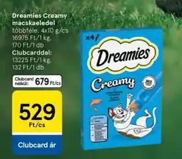Tesco Dreamies Creamy macskaeledel ajánlat
