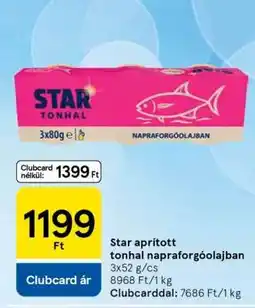 Tesco Star aprított tonhal napraforgóolajban ajánlat