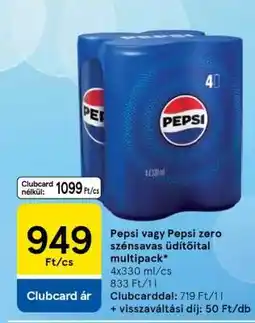 Tesco PEPSI VAGY PEPSI ZERO SZÉNSAVAS ÜDÍTŐITAL MULTIPACK ajánlat