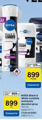 Tesco NIVEA Black & White Invisible Authentic dezodorspray ajánlat