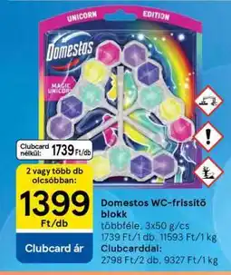 Tesco Domestos WC-frissítő blokk ajánlat