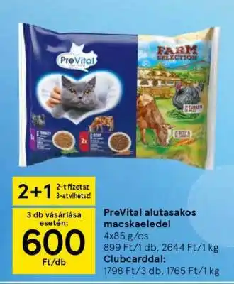 Tesco PREVITAL Alutasakos macskaeledel ajánlat
