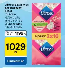 Tesco Libresse szárnyas egészségügyi betét ajánlat