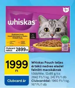 Tesco Whiskas Pouch teljes értékű nedves eledel felnőtt macskáknak ajánlat
