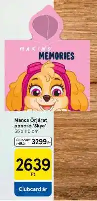 Tesco Mancs Őrjárat poncsó 'Skye' ajánlat