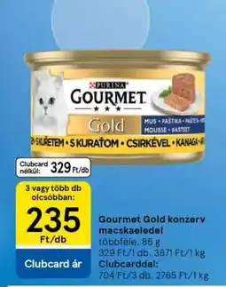 Tesco Gourmet Gold konzerv macskaeledel ajánlat