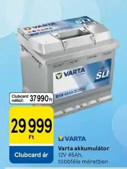 Tesco Varta akkumulátor ajánlat