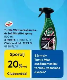 Tesco Turtle Wax keréktárcsa és felnitisztító spray ajánlat