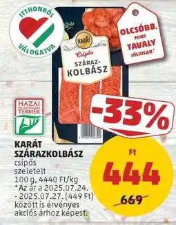 PENNY KARÁT SZÁRAZKOLBÁSZ ajánlat