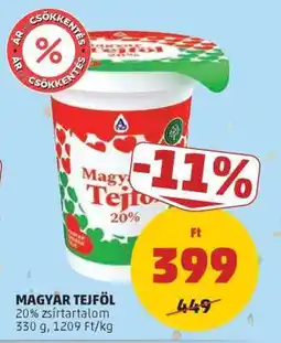 PENNY Magyar tejföl ajánlat