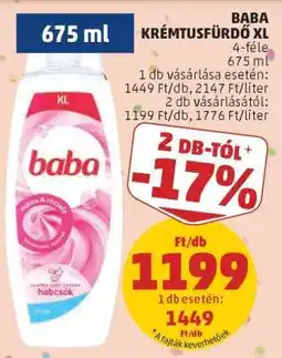 PENNY BABA KRÉMTUSFÜRDŐ XL ajánlat