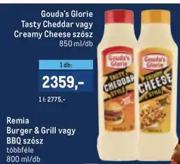 Metro Gouda's Glorie Tasty Cheddar vagy Creamy Cheese szósz ajánlat